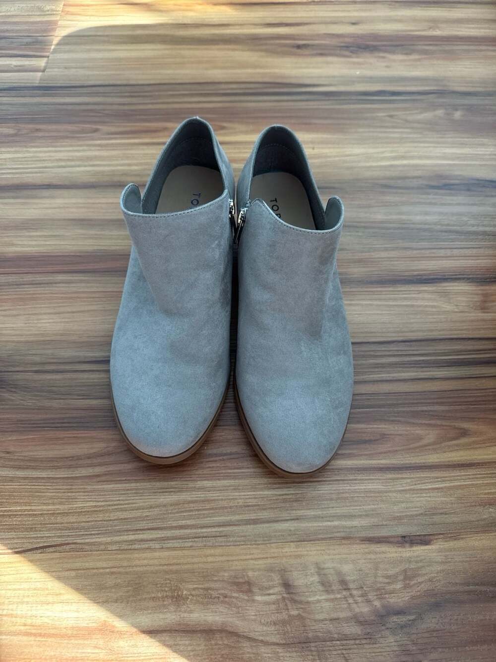 Torrid Taupe Faux Suede Side Zip Ankle Booties Size 9W